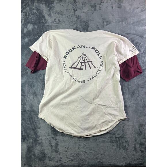 Vintage '95 Rock and Roll Hall of Fame Single Stitch Baseball Jersey Tee Men’s L - Picture 2 of 9